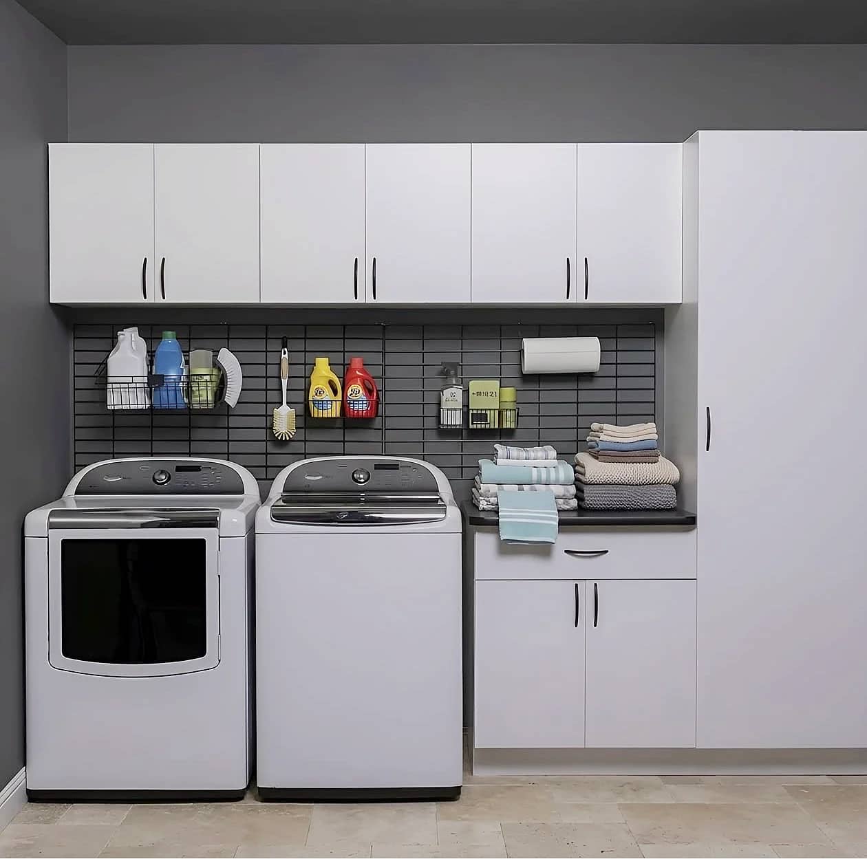 Laundry room built and installed by Closet Form, Toronto