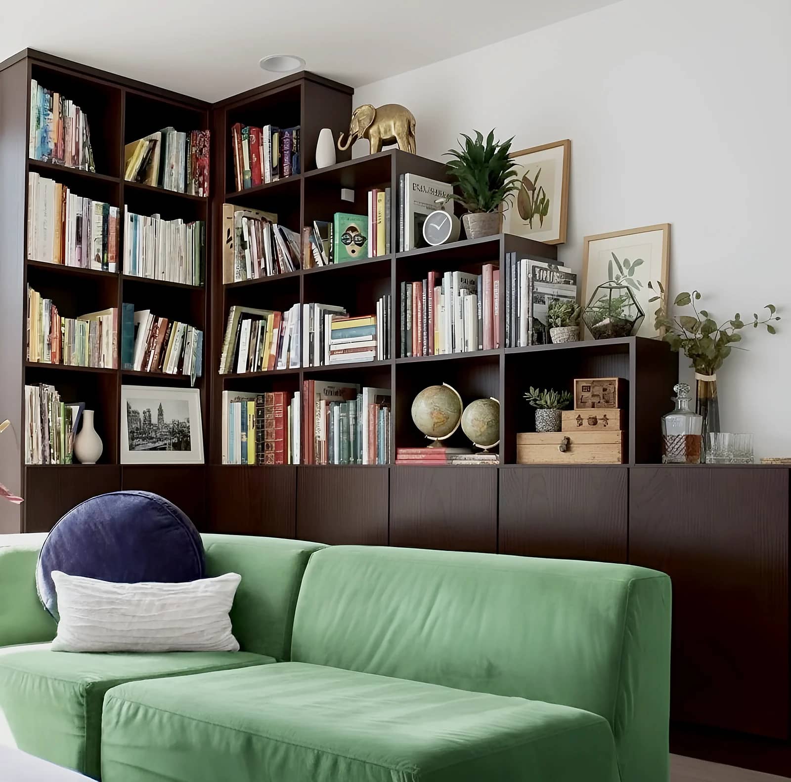 Library bookshelves built and installed by Closet Form, Toronto