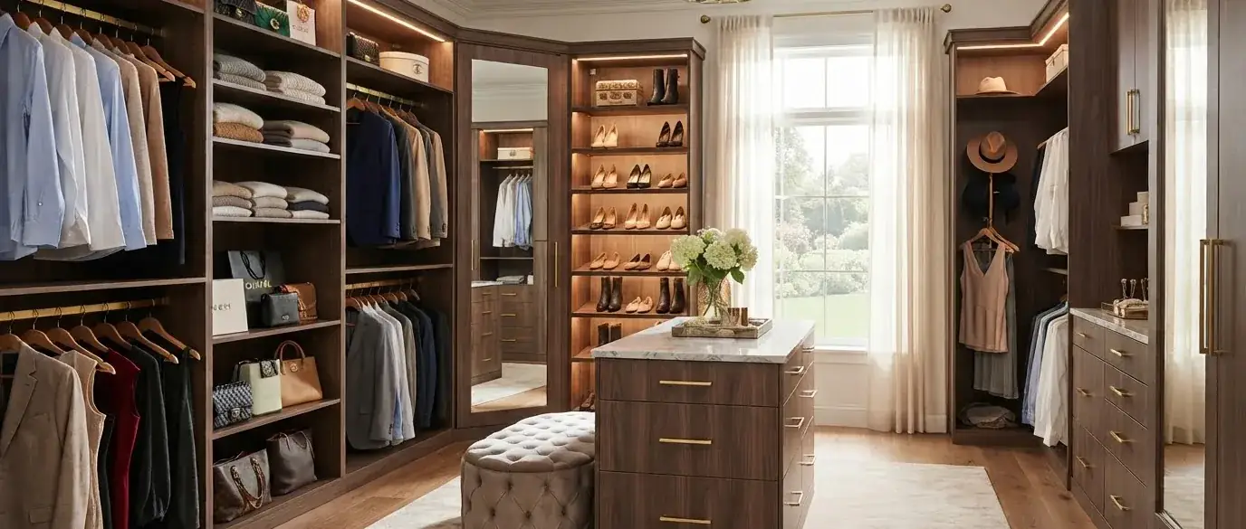 A custom closet built by Closet Form for a Brampton home