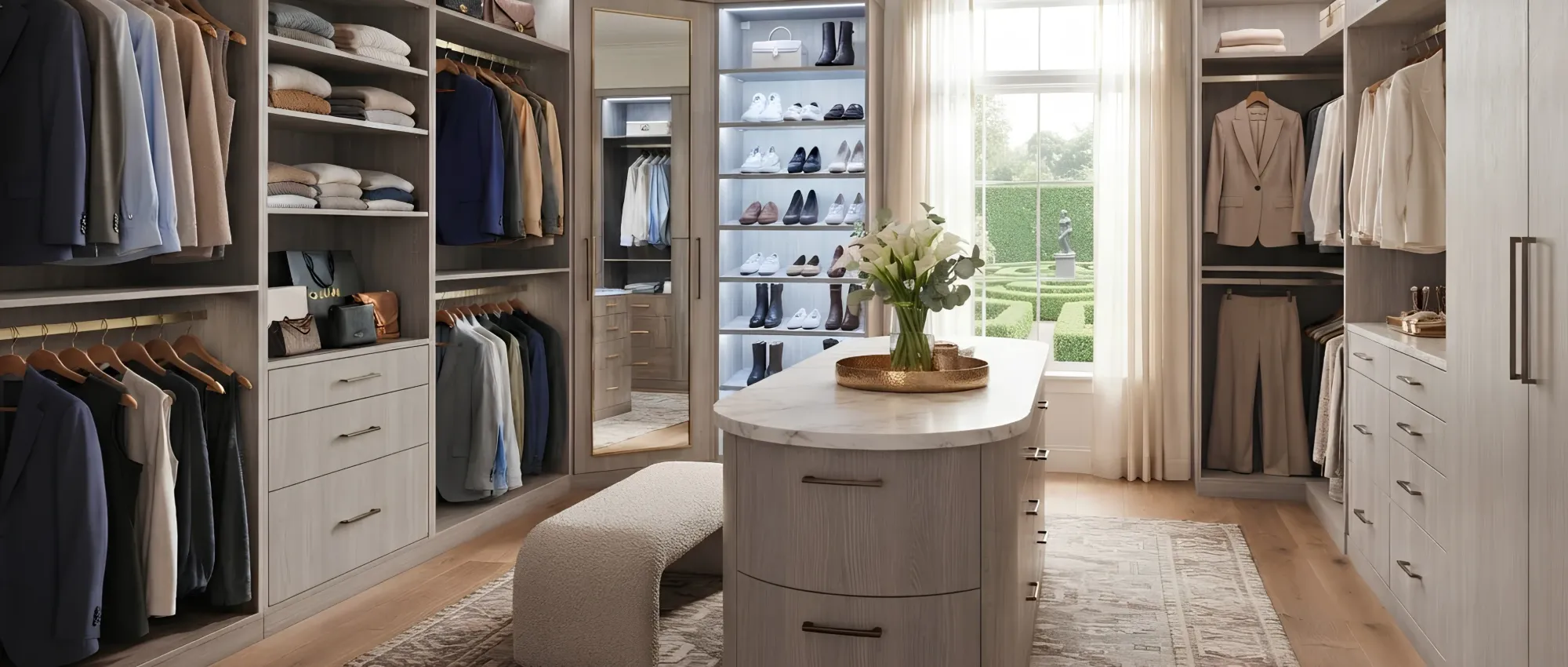 A custom closet built by Closet Form for a Burlington home
