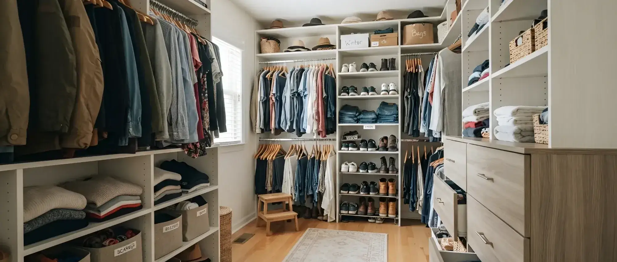 A custom closet built by Closet Form for a Mississauga home